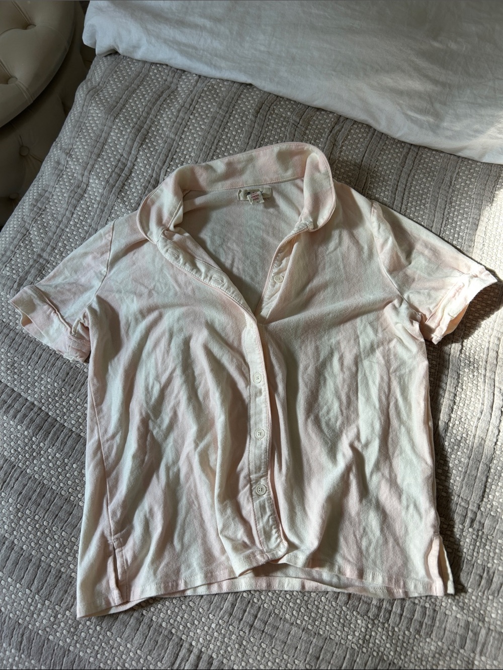 Madewell cotton modal pajama Light Pink Short Sleeve top